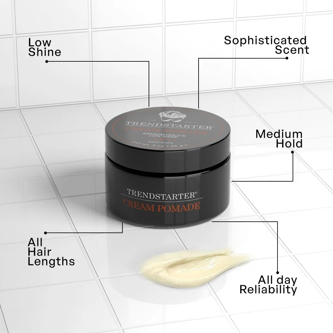 ترنداستارتر - پماد کرمی (60 میلی لیتر) - سایز مسافرتی - حالت دهی متوسط - درخشش کم - خمیر حالت دهنده موی با کیفیت بر پایه آب برای تمام روز
