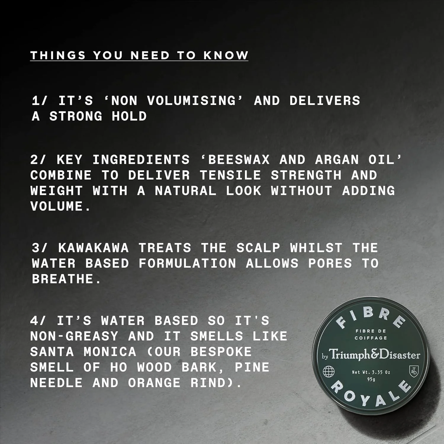 موم حالت دهنده مو TRIUMPH & DISASTER | Fibre Royale | پماد با قدرت نگهدارندگی قوی برای موهای ضخیم - نمای طبیعی برای آقایان و بانوان، 95 گرم