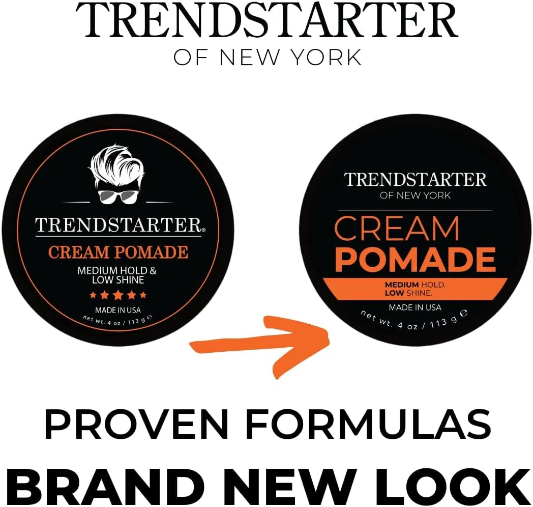 TRENDSTARTER - پماد کرمی (113 گرم) (بسته 2 عددی) - حالت دهی متوسط - درخشش کم - پایه آب، حالت دهی ماندگار، پماد حالت دهنده مو