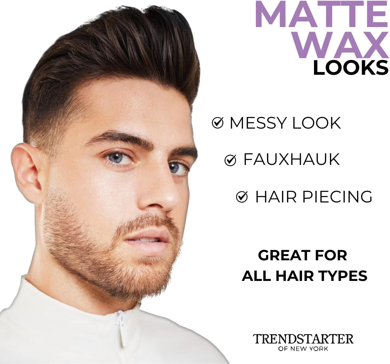 ترنداستارتر - پماد حالت دهنده مو مردانه با قدرت نگهداری بالا، سایز مسافرتی (60 میلی لیتر) - بافت مات، بر پایه آب، بدون ایجاد شوره، مناسب برای انواع مو