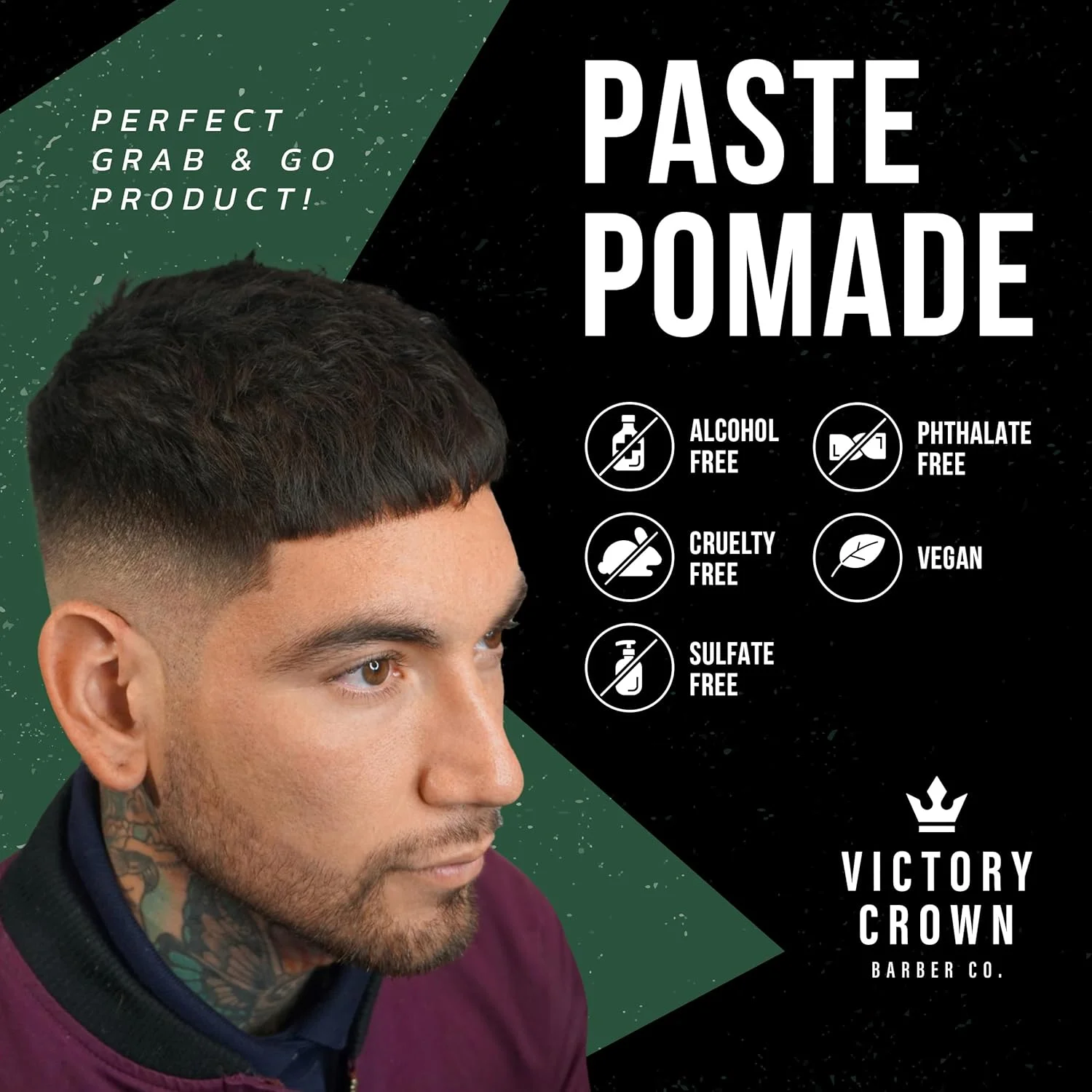 خمیر موی Victory Crown Barber Co.، 120 میلی لیتر، حالت دهنده ملایم، پماد موی بر پایه آب