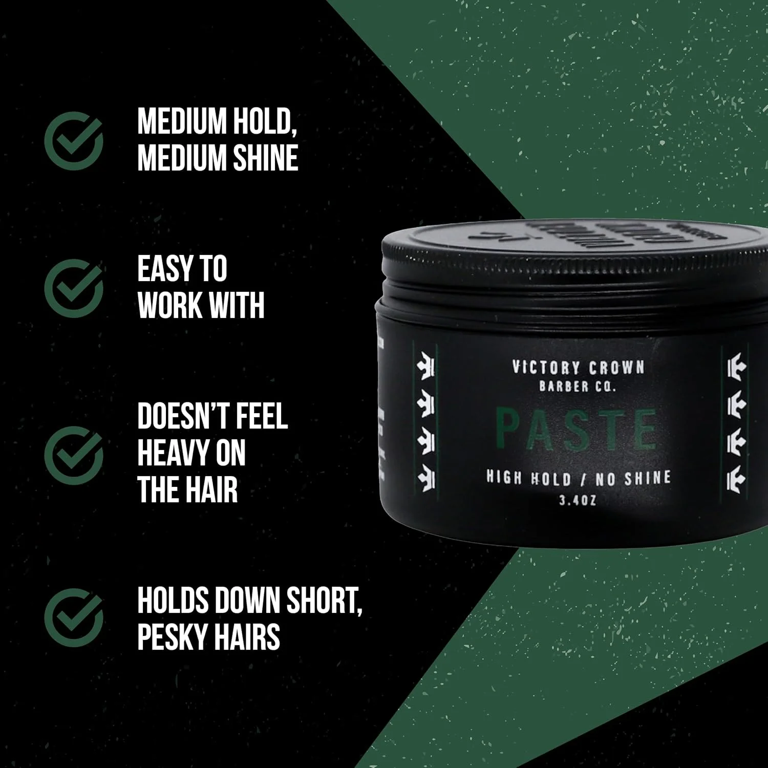 خمیر موی Victory Crown Barber Co.، 120 میلی لیتر، حالت دهنده ملایم، پماد موی بر پایه آب