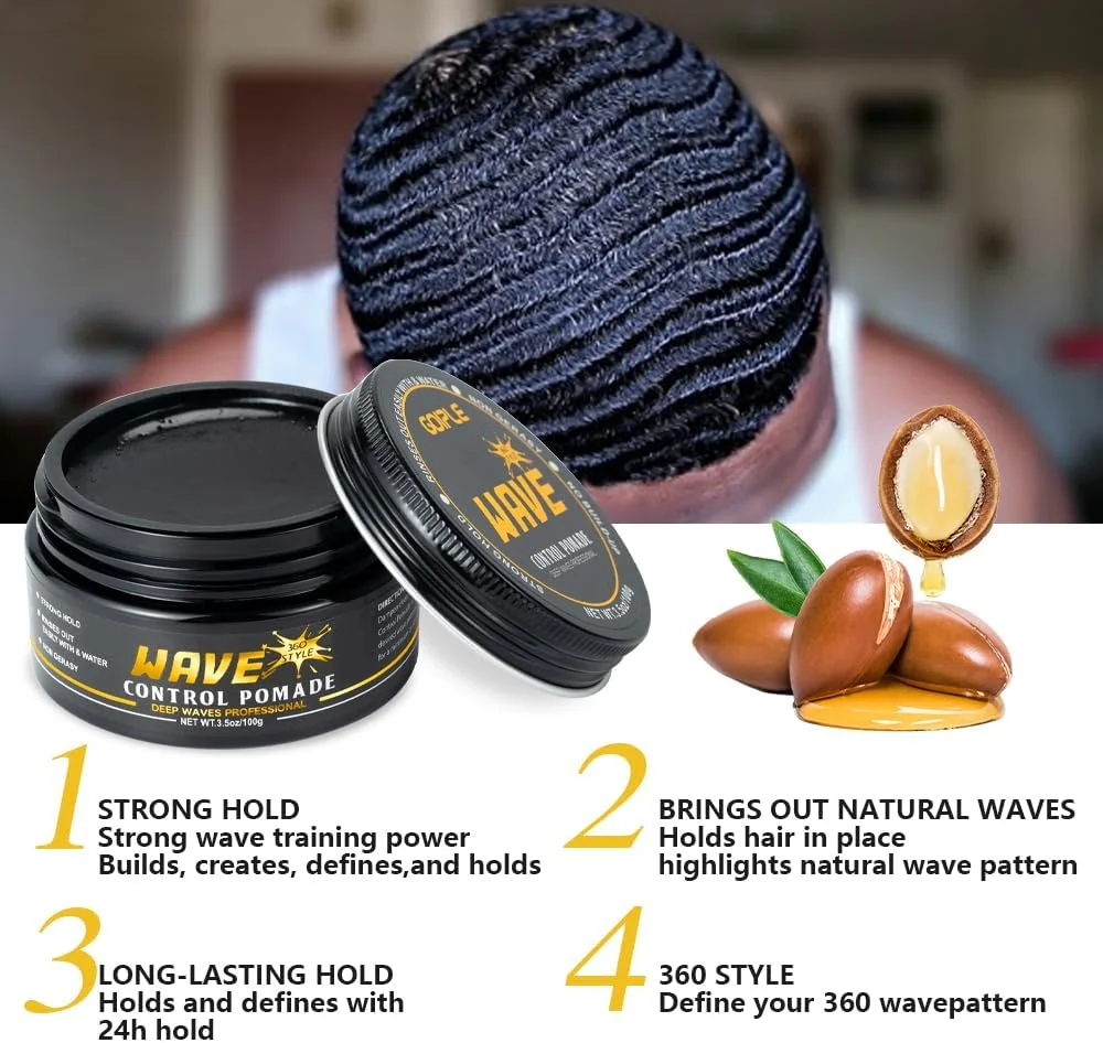 پماد حالت دهنده مو برای آقایان - با قدرت نگهدارندگی بالا، شستشوی آسان، تقویت کننده لایه ای مو، مرطوب کننده، درخشش ابریشمی، کرم مو، چربی مو، برس، دورگ، ست کلاه (قرمز)