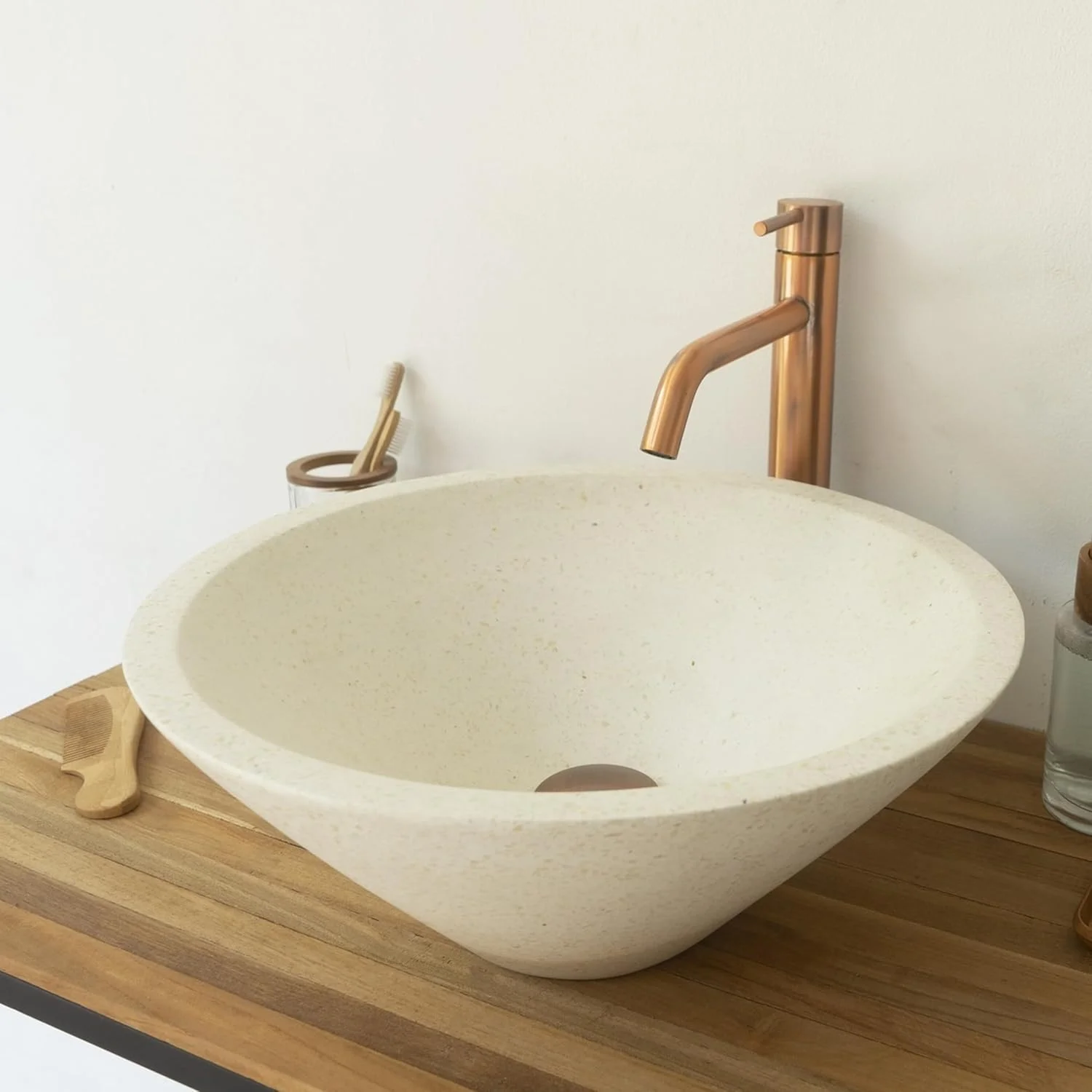 روشویی کاسه ای روکار باگنودیزاین Bristol مدل Conical، قطر 405 در 160 میلی متر، رنگ سفید ترازو