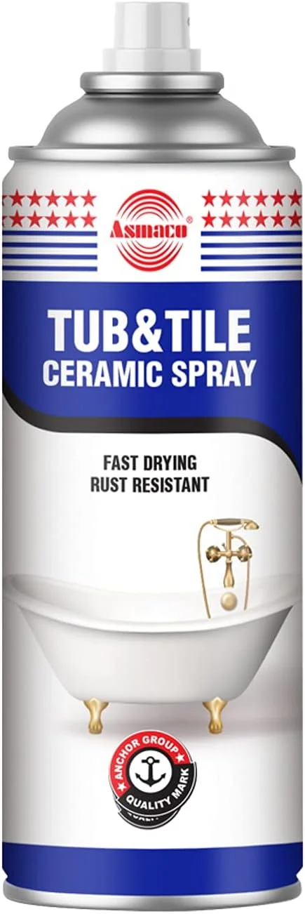 اسپری سفید سرامیکی آسماکو برای ترمیم و پوشش ترک خوردگی وان حمام، روشویی، مجسمه های سرامیکی و لوازم خانگی و غیره...