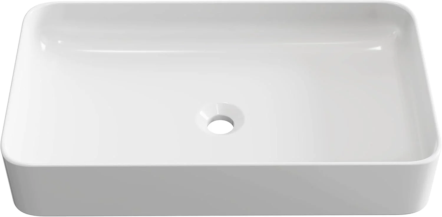 روشویی سرامیکی سفید بایکال، مستطیلی کوچک، ابعاد: