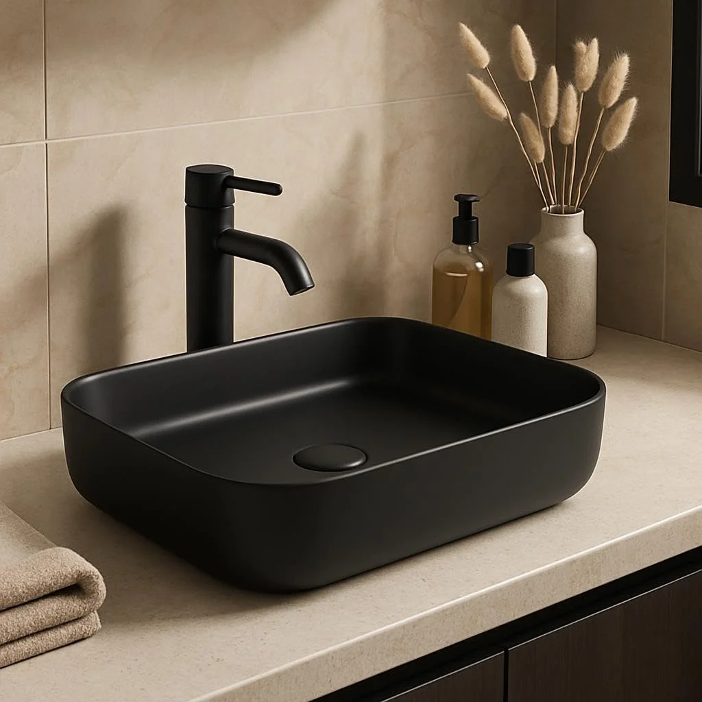 روشویی روکار مشکی مات Konig برای حمام های مدرن