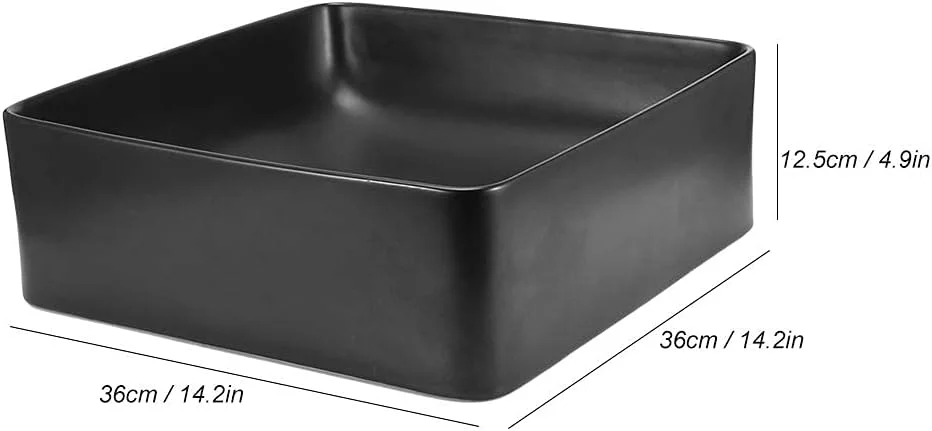 روشویی روکار ESPRIT KIDS، روشویی سرامیکی مدرن با شکل مربع، سینک سرامیکی روکار، روشویی توکار، روشویی مسی 365 میلی متری