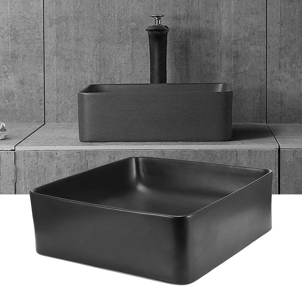 روشویی روکار ESPRIT KIDS، روشویی سرامیکی مدرن با شکل مربع، سینک سرامیکی روکار، روشویی توکار، روشویی مسی 365 میلی متری