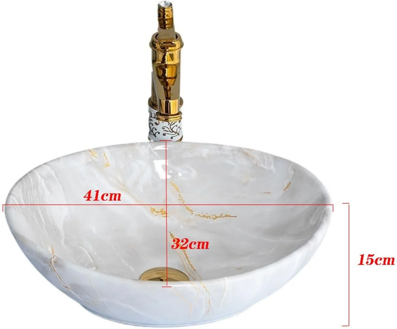روشویی کاسه ای، روشویی کابینتی، روشویی کوچک مناسب حمام، بافت مرمرین سرامیکی درجه یک، روشویی و کاسه روشویی به همراه اتصالات، روشویی سرامیکی کوچک