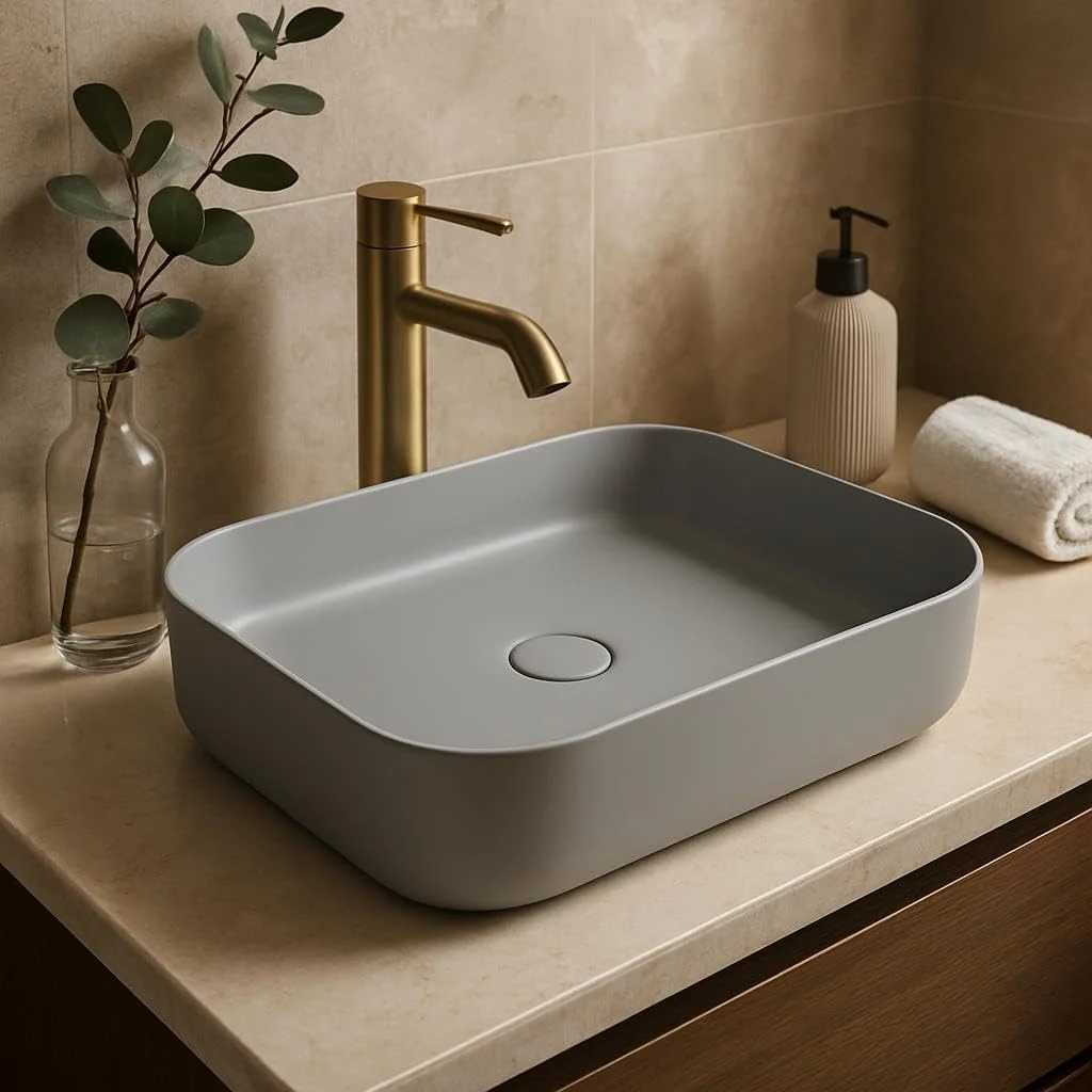 روشویی روکار کُنیگ خاکستری مات برای حمام های مدرن