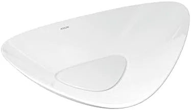 روشویی سرامیکی باریک Kohler Nysa، خروجی فاضلاب، ظرف ممتاز و رسا، نیاز به شیرآلات دیواری یا رومیزی (63x42x14 سانتی‌متر، سفید، روکش براق)