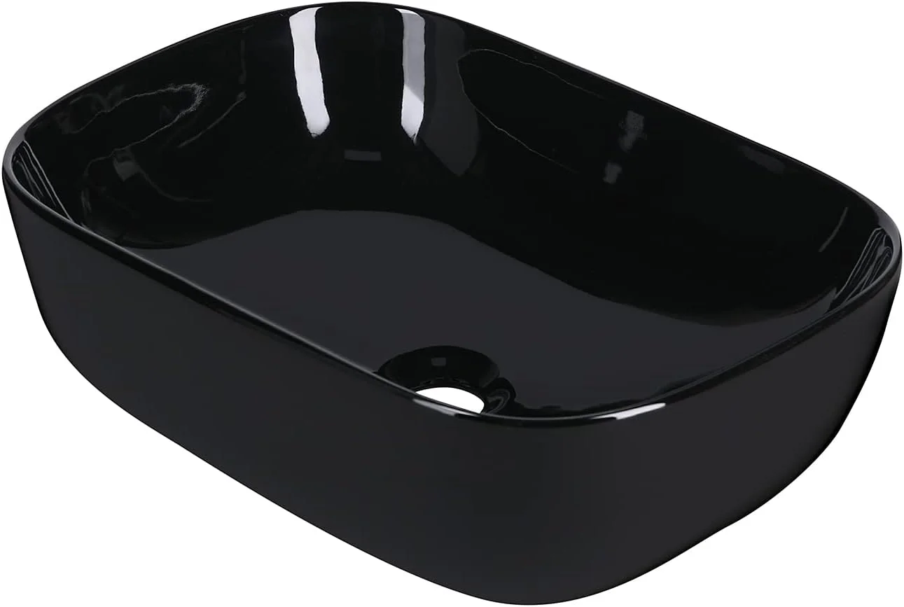 روشویی مشکی رومیزی KrissKross / پرداخت براق / مناسب روشویی کابینتی و رومیزی / رنگ مشکی فوق العاده برای حمام و اتاق نشیمن - Bravo