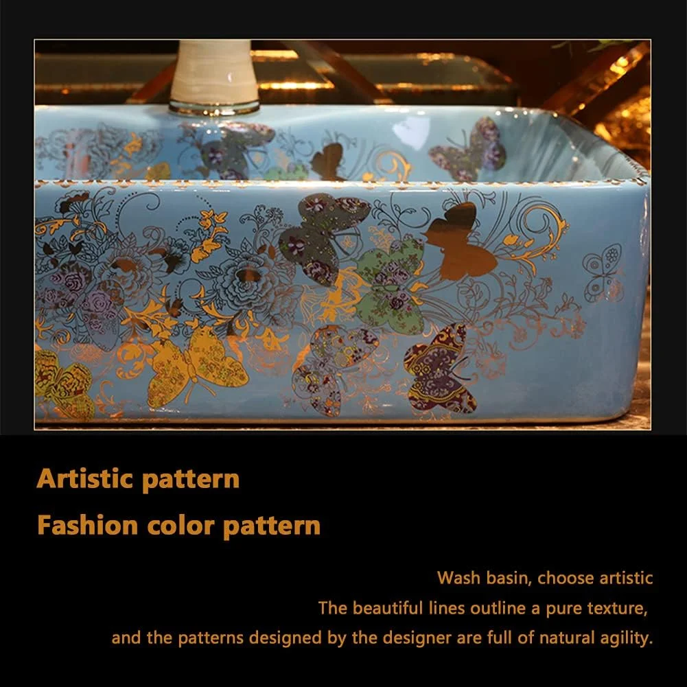 روشویی مستطیلی روکار به سبک اروپایی، روشویی سرامیکی مناسب برای سرویس بهداشتی