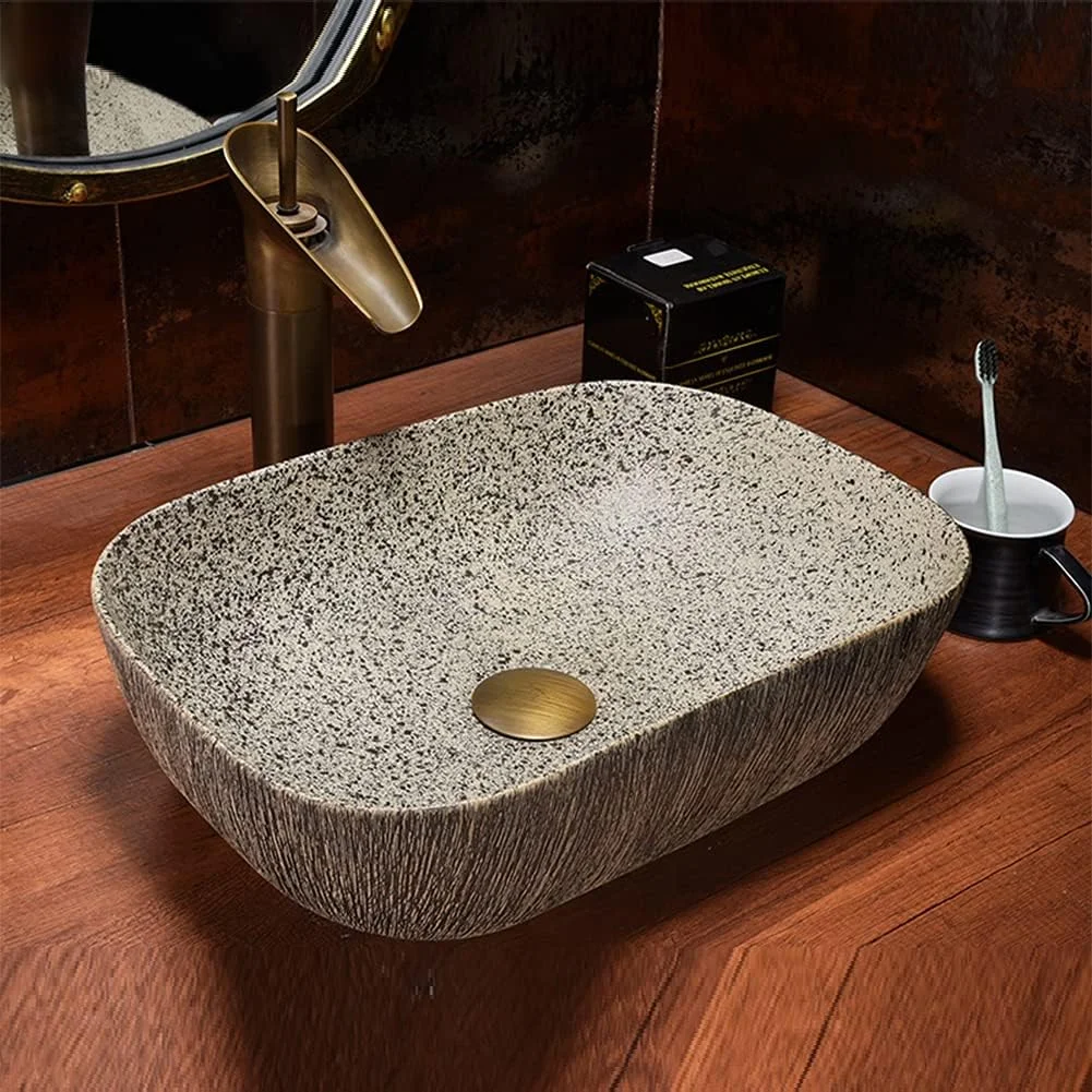 روشویی روکار MNSSRN، سینک حمام کوچک، روشویی رترو، روشویی خانگی، روشویی سرامیکی هنری