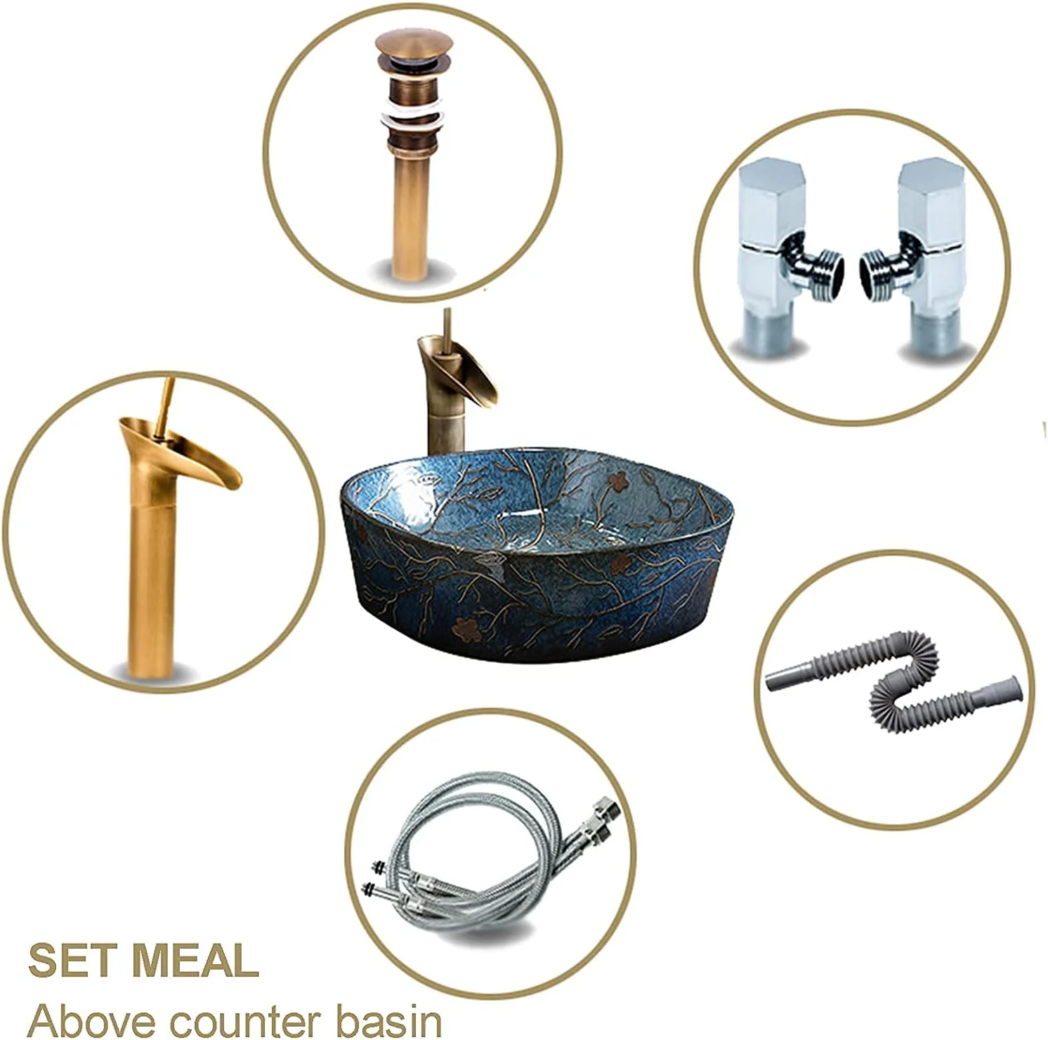 روشویی کابینتی، کاسه روشویی سرامیکی طرح قدیمی، کابینت روشویی، مناسب سرویس بهداشتی، به همراه شیرآلات