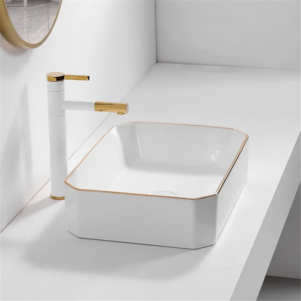 روشویی سرامیکی روکار، مناسب منزل، بالکن، روشویی تک، کاسه روشویی حمام، ست کاسه روشویی