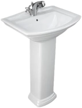 روشویی سرامیک RAK، ۵۵ سانتی متر، (۱ سوراخ شیر)، سفید آلپاین