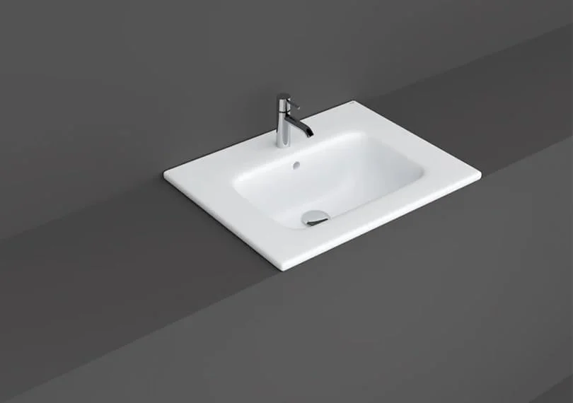 روشویی روکار سرامیک RAK مدل JOY، رنگ سفید آلپاین، تک سوراخ، 610x460 میلی متر