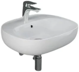 روشویی سرامیک RAK مدل RAK-ILLUSION، طول 55 سانتی متر، (تک سوراخ)، رنگ سفید آلپاین