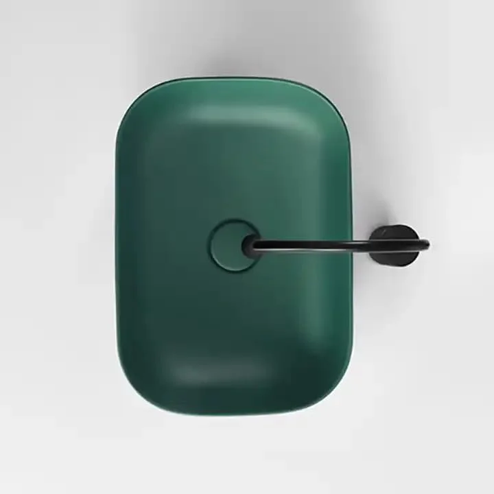 روشویی رومیزی ریموشن | سینک سرامیکی روکار | روشویی مناسب حمام (45.72 x 33.02 x 13.97 سانتی متر) (مدل Wb-Matte Green)