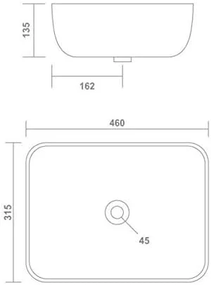 سینک روشویی سرامیکی براق Senisto IVOC، مناسب برای نصب روی میز یا کانتر، با روکش براق (سفید، 45.72x31.75x12.7 سانتی متر) LOMOFY 2022