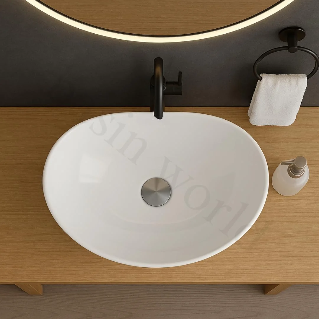 سینک روشویی سرامیکی جدید SENISTO، مناسب برای نصب روی میز یا کانتر، ابعاد (45.72x35.56x17.78 سانتی متر) مدل SPENZO سینک روشویی سرامیکی جدید SENISTO، مناسب برای نصب روی میز یا کانتر، ابعاد (45.72x35.56x17.78 سانتی متر) مدل SPENZO