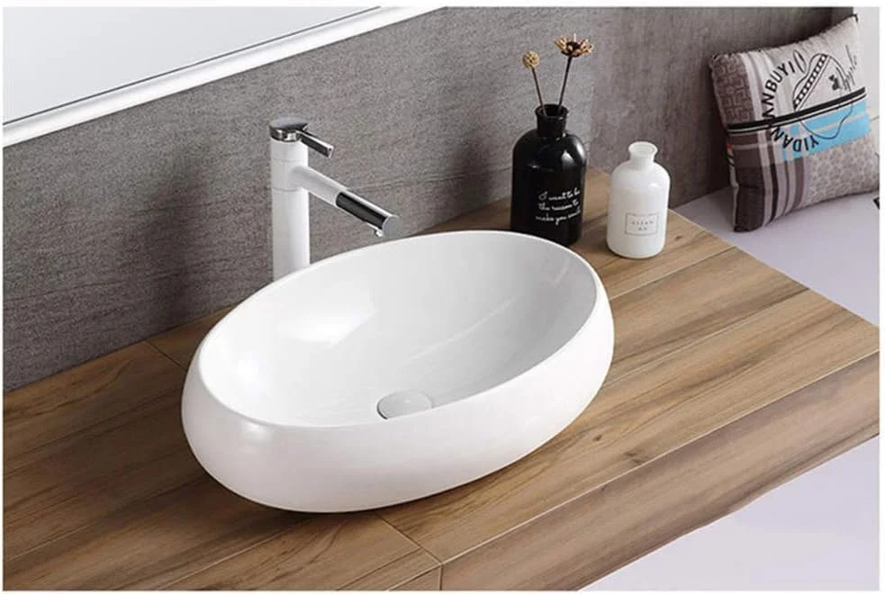 روشویی رومیزی رِموشن | سینک سرامیکی بیضی شکل مناسب حمام | روشویی سرامیکی (سفید براق) روشویی رومیزی رِموشن | سینک سرامیکی بیضی شکل مناسب حمام | روشویی سرامیکی (سفید براق)