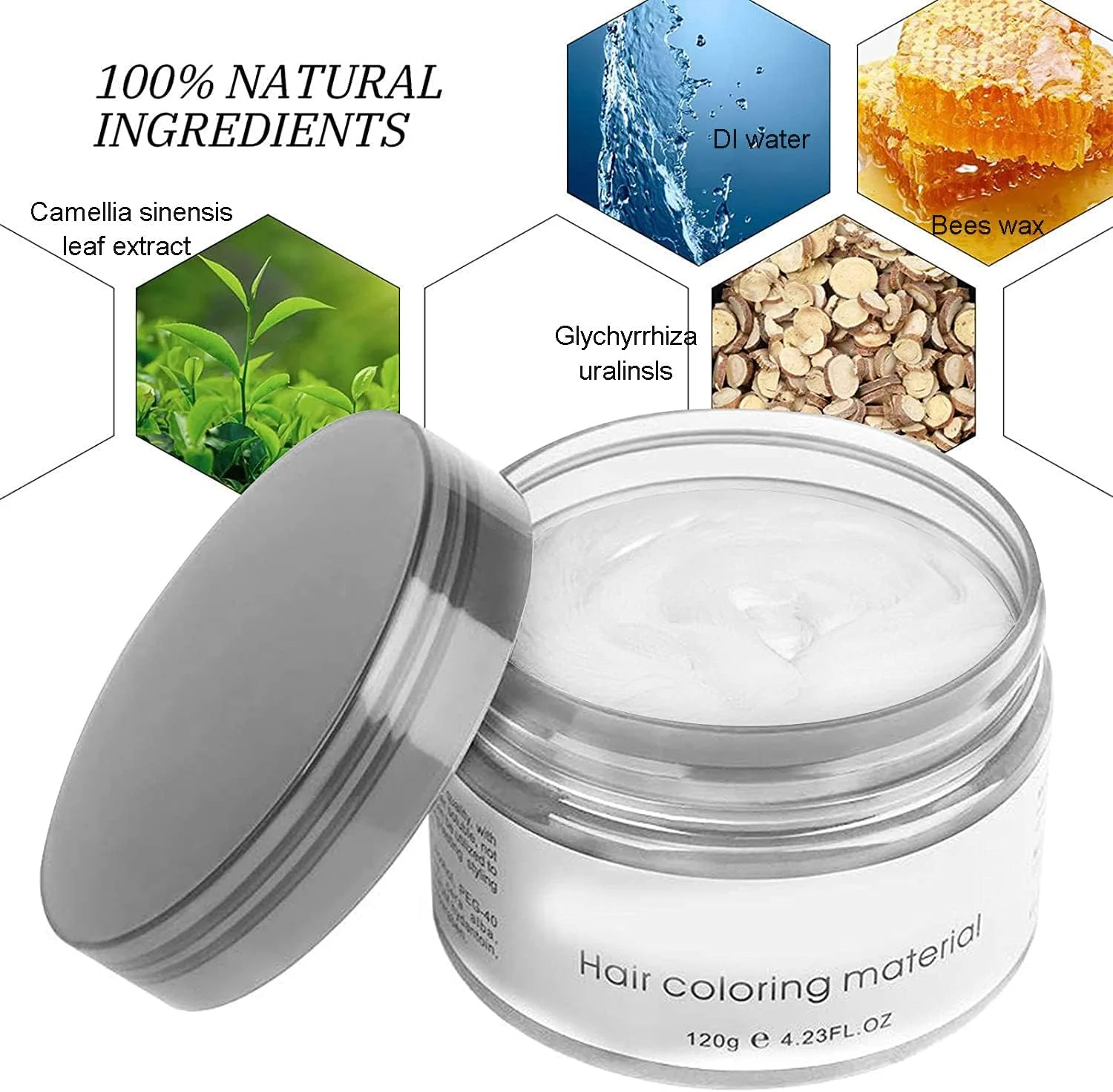 کرم رنگ موی موقت سفید، کرم حالت دهنده فوری مو 120 گرمی، واکس مو برای مردان و زنان، موقت قابل شستشو، مهمانی و اجرای نقش (سفید) کرم رنگ موی موقت سفید، کرم حالت دهنده فوری مو 120 گرمی، واکس مو برای مردان و زنان، موقت قابل شستشو، مهمانی و اجرای نقش (سفید)