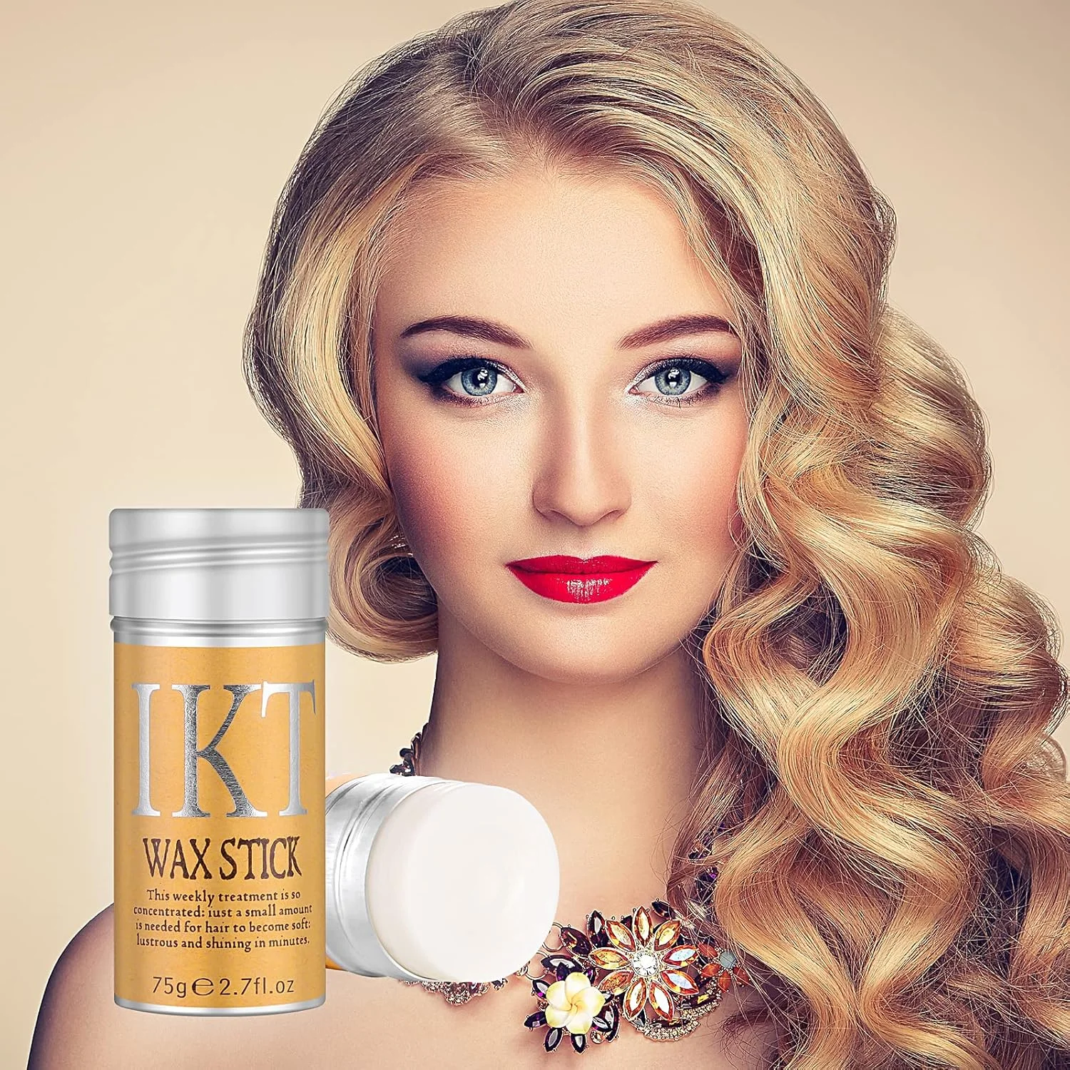 استیک واکس مو برای کلاه گیس و حالت دادن به مو - کنترل لبه ها، پماد غیر چرب برای موهای وز و پرز دار، 76 گرم