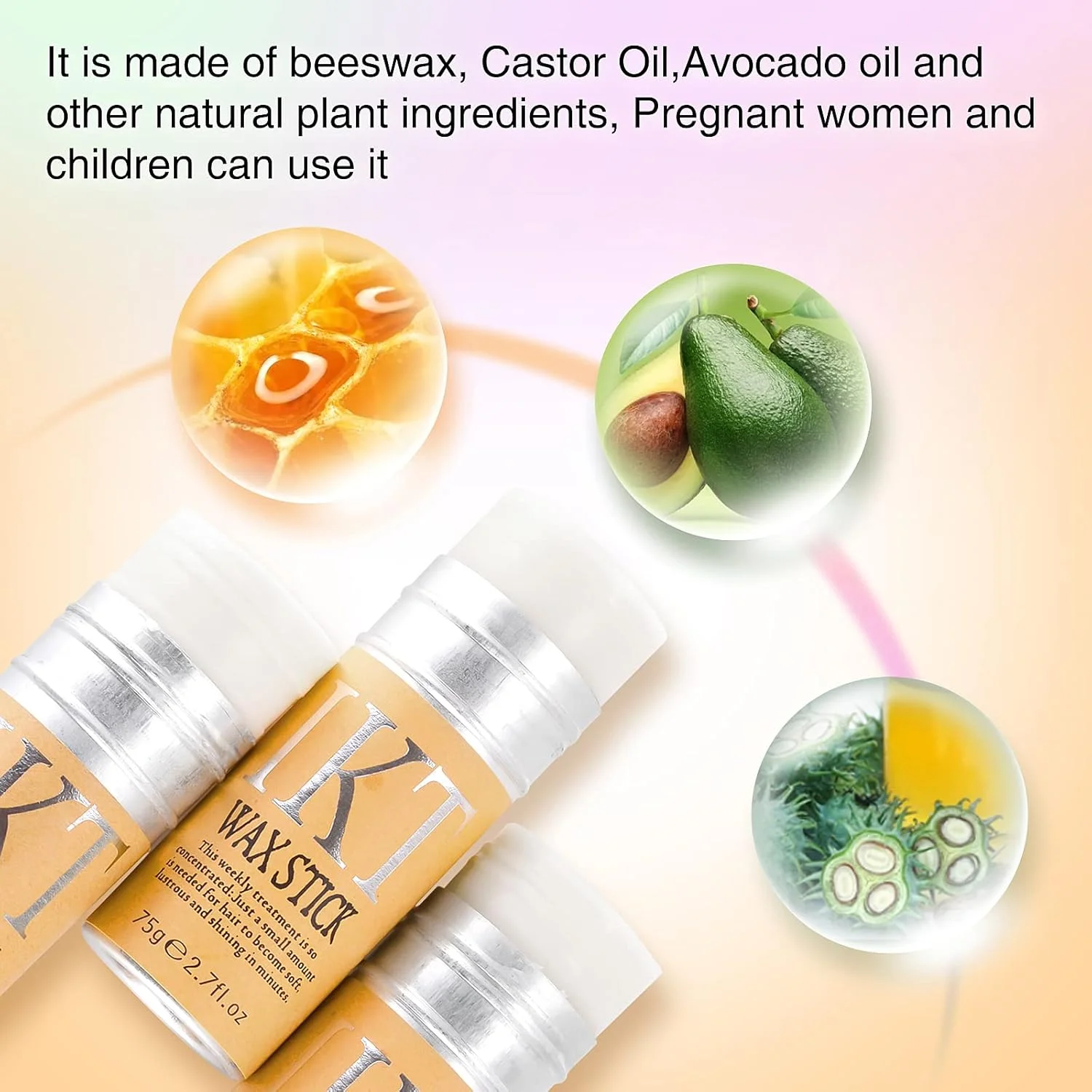 استیک واکس مو برای کلاه گیس و حالت دادن به مو - کنترل لبه ها، پماد غیر چرب برای موهای وز و پرز دار، 76 گرم