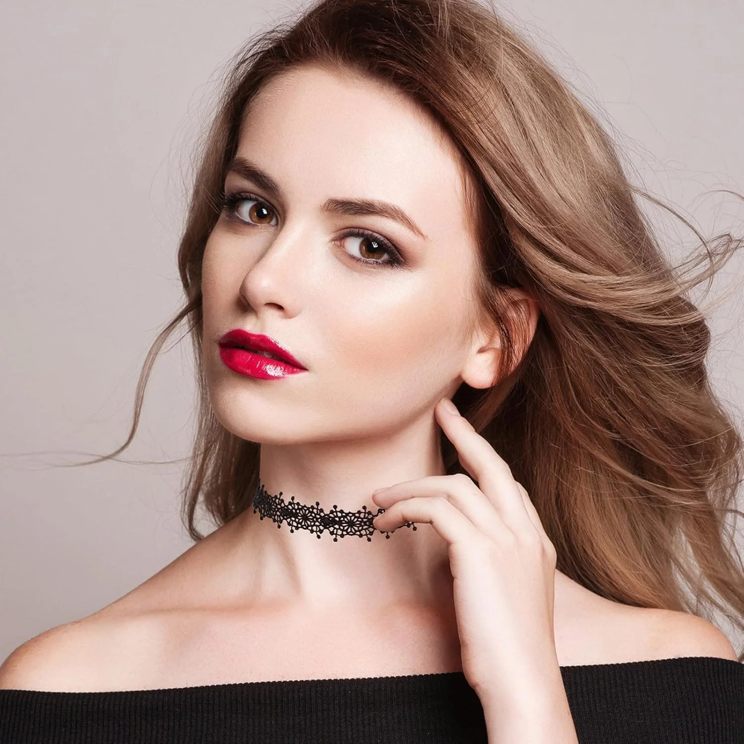 ست گردنبند چوکر توری، چوکر توری مشکی گوتیک برای زنان و دختران، ایده آل برای هر مناسبت، 6 عدد