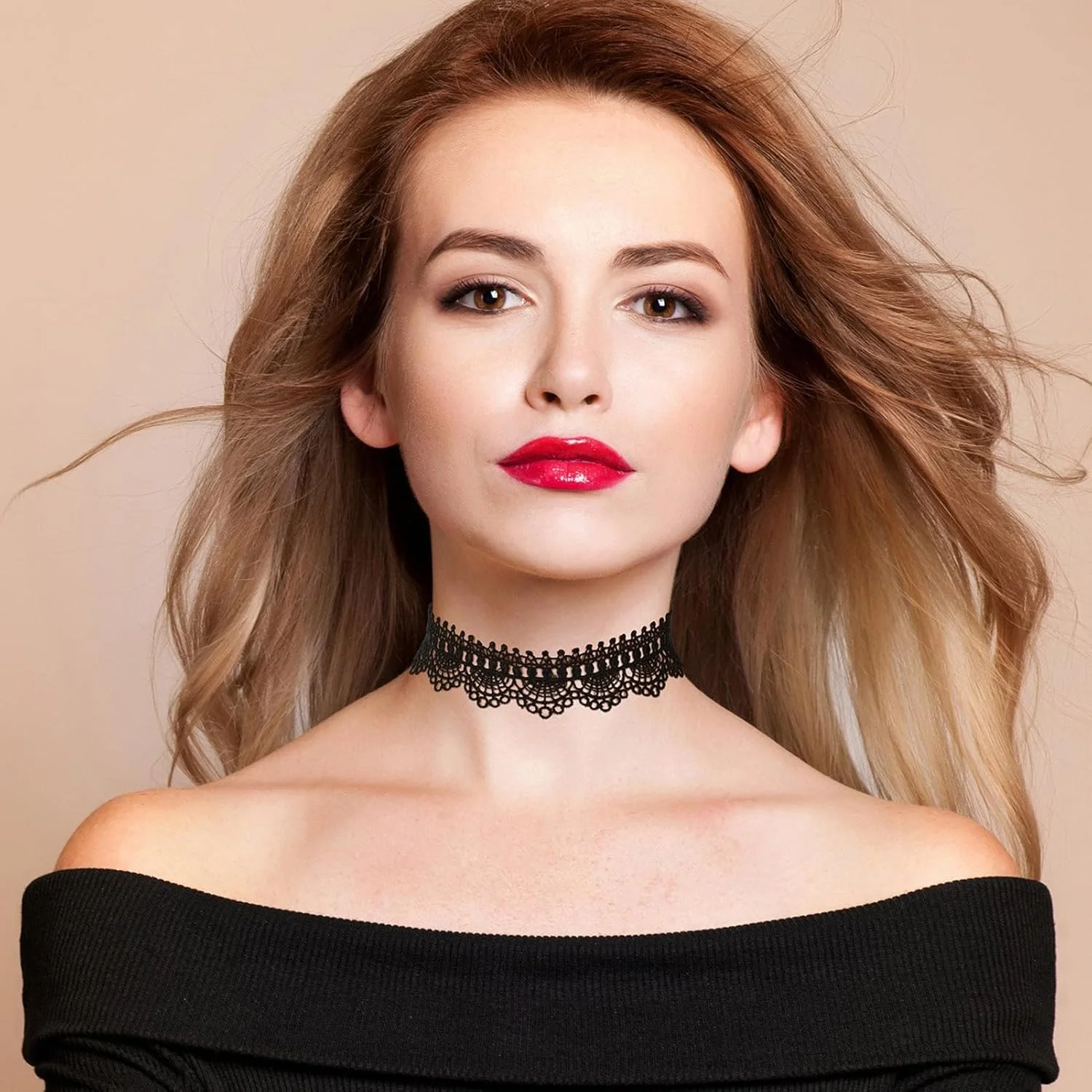 ست گردنبند چوکر توری، چوکر توری مشکی گوتیک برای زنان و دختران، ایده آل برای هر مناسبت، 6 عدد