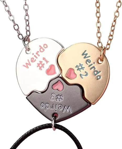 گردنبند دوستی برای 3 نفر، ست آویز قلب پازلی با طرح شماره 1، 2، 3، جواهرات دوستی برای خواهران یا بهترین دوستان، ایده آل برای تولد، فارغ التحصیلی، هدایای کریسمس برای دختران و زنان