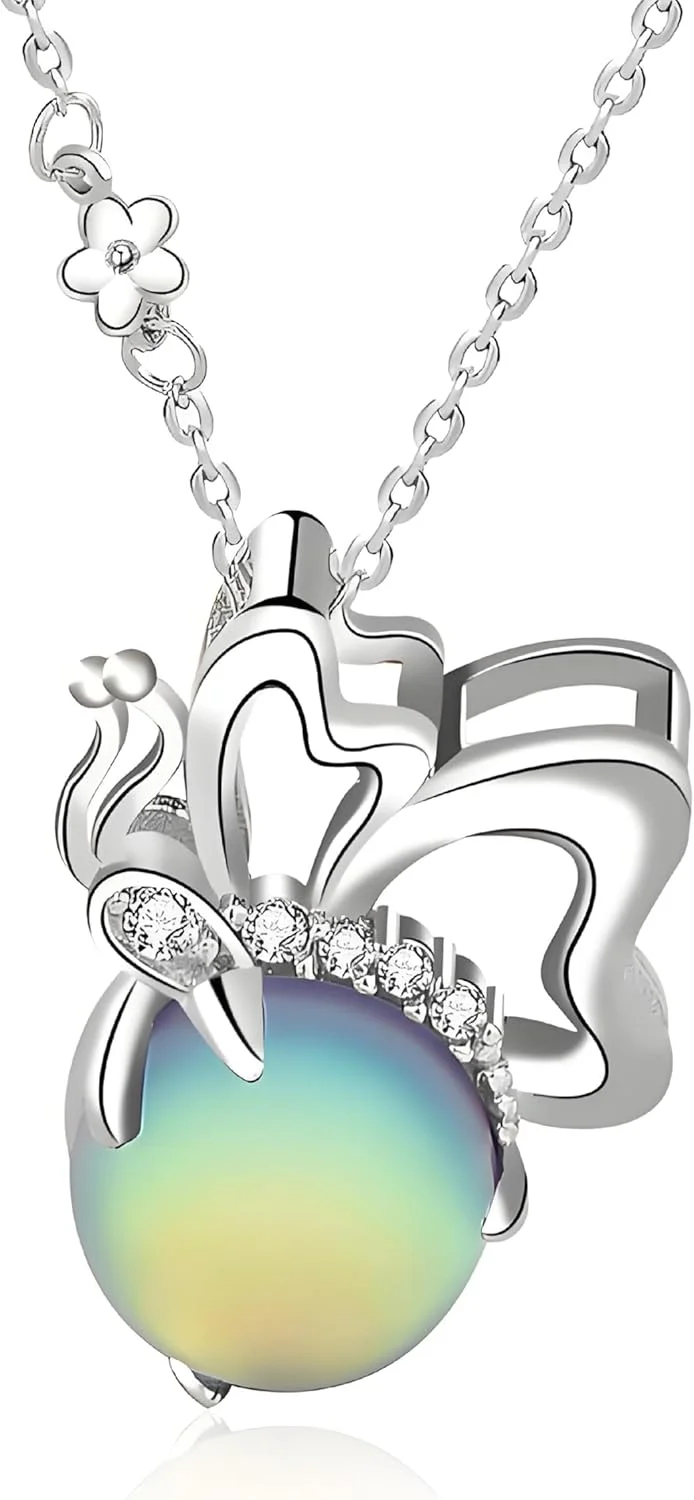 گردنبند پروانه نقره استرلینگ 925 برای زنان، جواهرات ظریف و مینیمالیستی نماد تحول، جعبه هدیه با کارت و پاکت، هدیه ای عالی برای تولد، سالگرد یا روز مادر