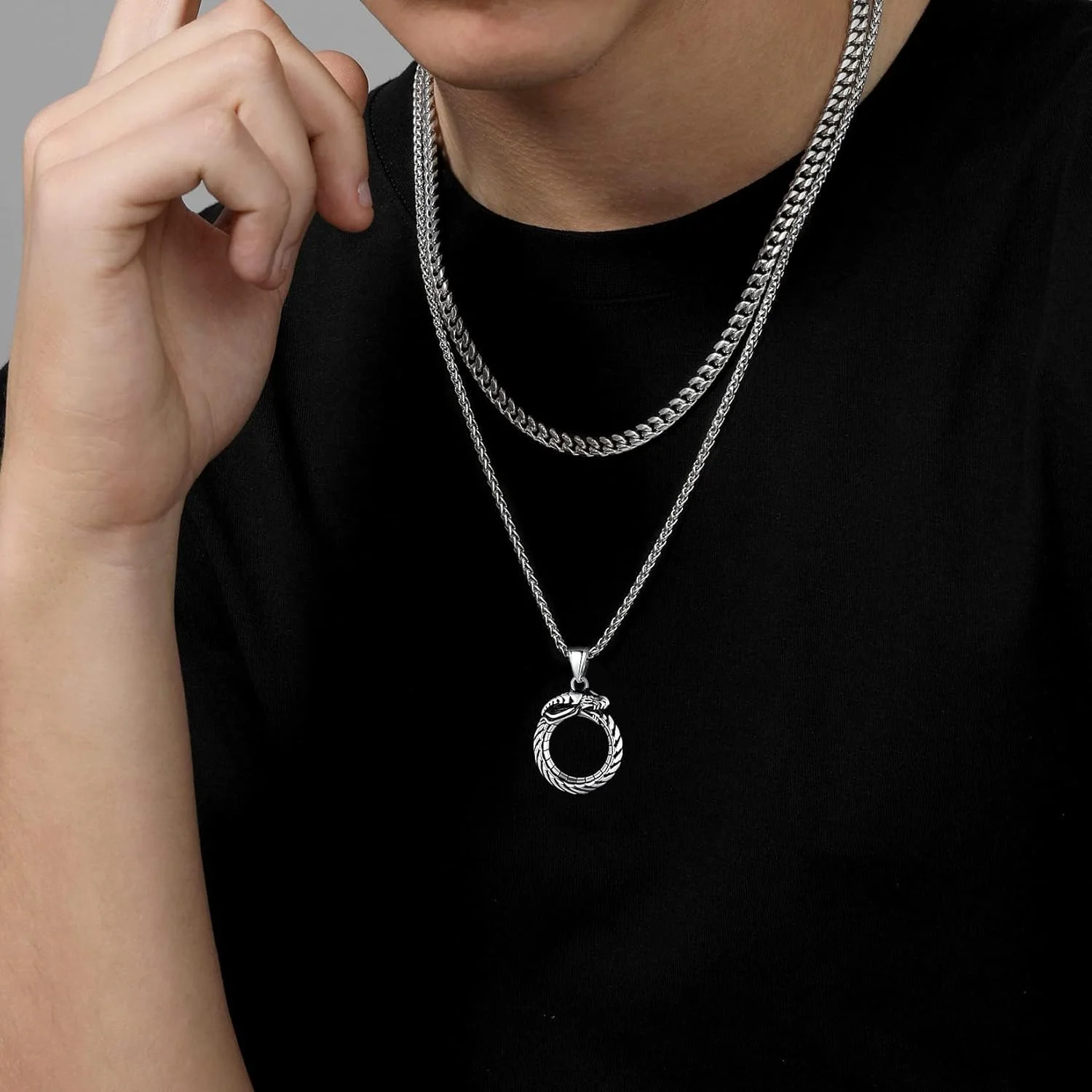 گردنبندهای پانک حیوانات برای مردان و زنان، آفتابپرست، عقاب، اژدها، شاهین و گرگ استیل ضد زنگ مشکی یکپارچهسازی با سیستمعامل، هدیه جواهرات شخصی با زنجیر 22 اینچی گردنبندهای پانک حیوانات برای مردان و زنان، آفتابپرست، عقاب، اژدها، شاهین و گرگ استیل ضد زنگ مشکی یکپارچهسازی با سیستمعامل، هدیه جواهرات شخصی با زنجیر 22 اینچی