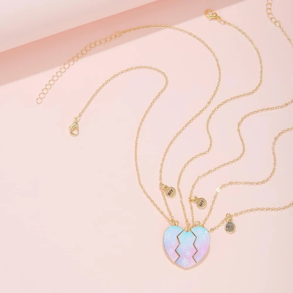 گردنبند دوستی TERRIFI، گردنبند بهترین دوست برای 3 دختر، گردنبند قلب ولنتاین، ست گردنبند خواهرانه، هدیه تولد جواهرات ولنتاین برای دوست، تولد دختران گردنبند دوستی TERRIFI، گردنبند بهترین دوست برای 3 دختر، گردنبند قلب ولنتاین، ست گردنبند خواهرانه، هدیه تولد جواهرات ولنتاین برای دوست، تولد دختران