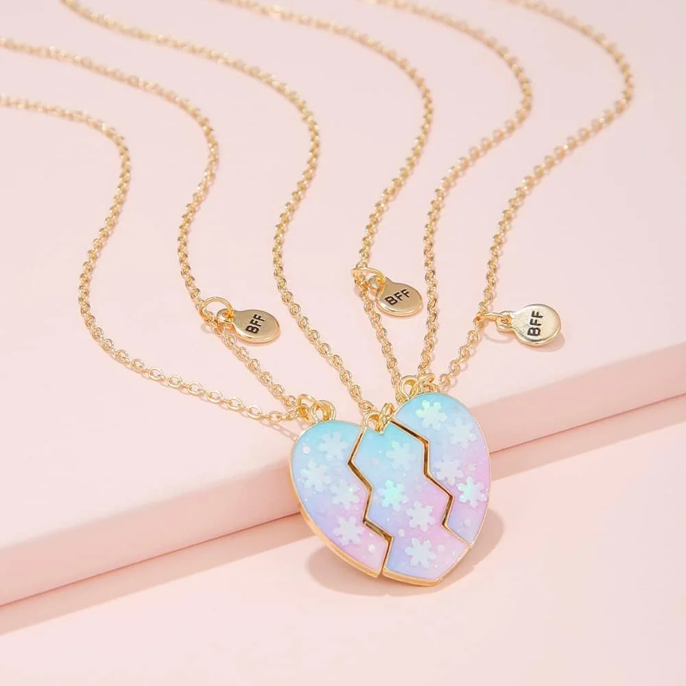 گردنبند دوستی TERRIFI، گردنبند بهترین دوست برای 3 دختر، گردنبند قلب ولنتاین، ست گردنبند خواهرانه، هدیه تولد جواهرات ولنتاین برای دوست، تولد دختران گردنبند دوستی TERRIFI، گردنبند بهترین دوست برای 3 دختر، گردنبند قلب ولنتاین، ست گردنبند خواهرانه، هدیه تولد جواهرات ولنتاین برای دوست، تولد دختران