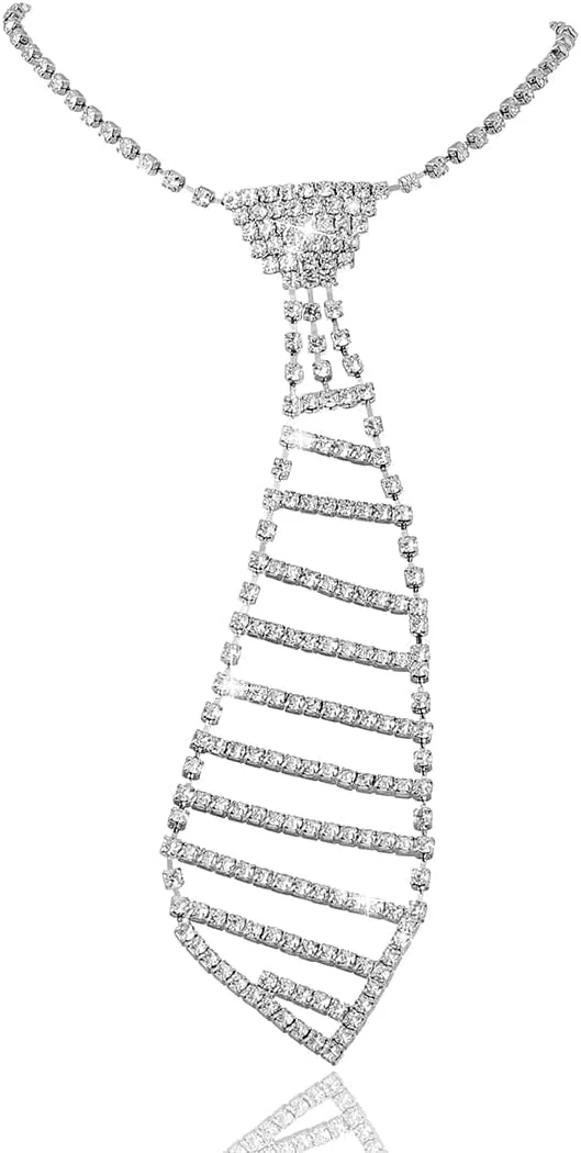 گردنبند نگین دار درخشان، زنجیر کریستالی الماس گوتیک، برای عروسی، ساقدوش عروس، جواهرات برای زنان و دختران، مهمانی مد، جشن رقص (نقره ای) گردنبند نگین دار درخشان، زنجیر کریستالی الماس گوتیک، برای عروسی، ساقدوش عروس، جواهرات برای زنان و دختران، مهمانی مد، جشن رقص (نقره ای)