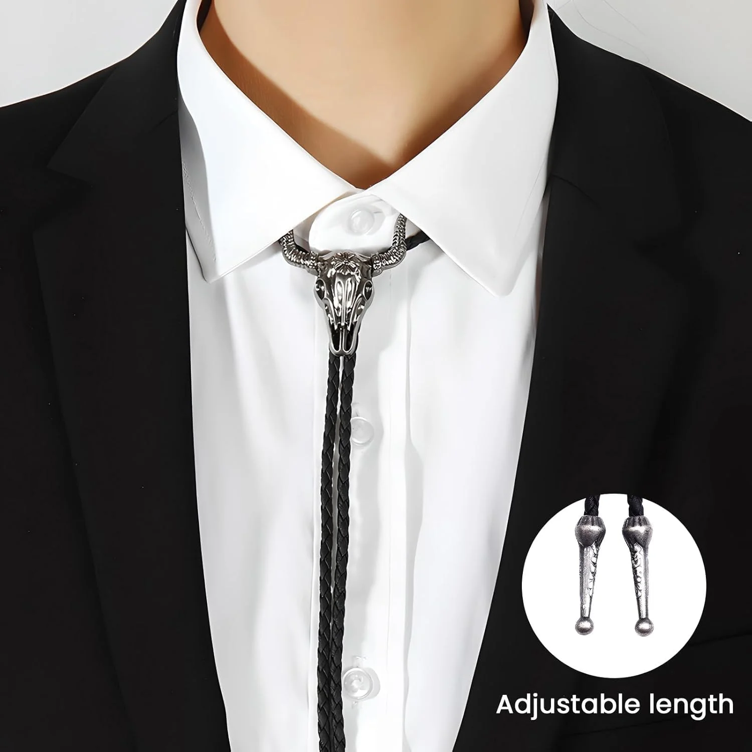 کروات طرح وسترن، گردنبند چرمی کابویی، بند قابل تنظیم برای مردان و زنان، طناب کمندی سبک وینتیج با نوک فلزی، اکسسوری مد وسترن برای نوجوانان و بزرگسالان