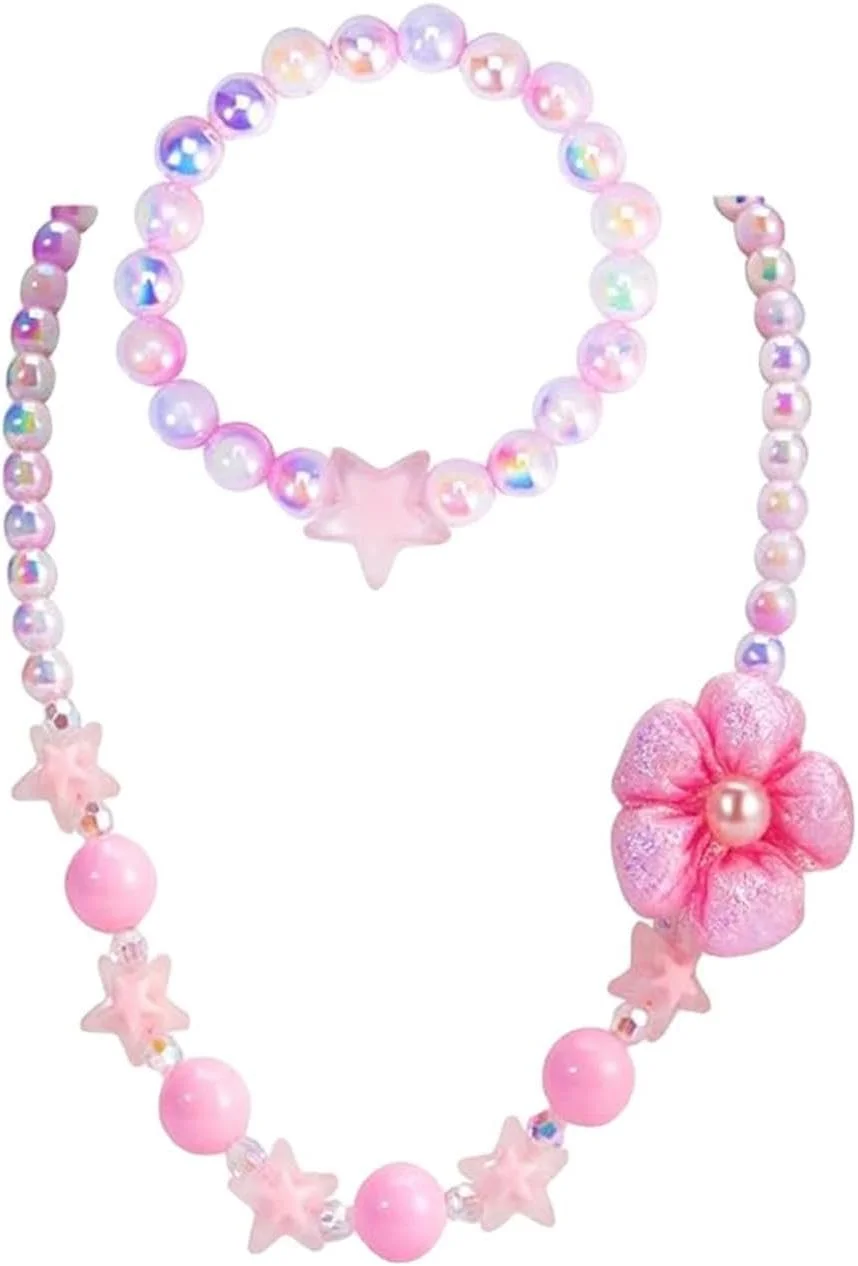 ست زیورآلات دخترانه برای کودکان - گردنبند و دستبند شیک با مهره های رنگارنگ، آویزهای زیبا و مواد ایمن، هدیه تولد و مهمانی برای شاهزاده خانم های کوچک، ایده آل برای بازی ست زیورآلات دخترانه برای کودکان - گردنبند و دستبند شیک با مهره های رنگارنگ، آویزهای زیبا و مواد ایمن، هدیه تولد و مهمانی برای شاهزاده خانم های کوچک، ایده آل برای بازی