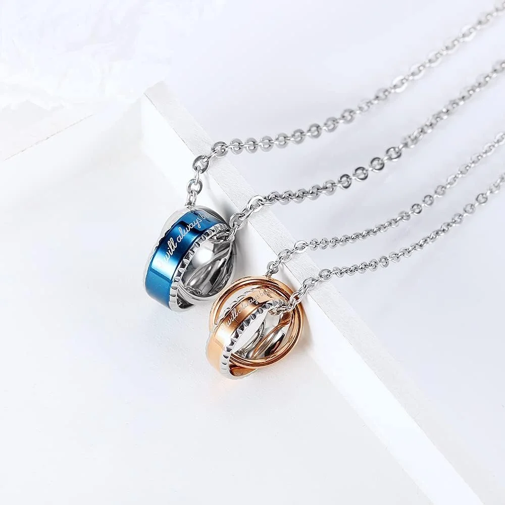 ست گردنبند و دستبند آویز زوج، ست 2 عددی استیل ضد زنگ برای نامزدی، ولنتاین، سالگرد و رابطه عاشقانه ست گردنبند و دستبند آویز زوج، ست 2 عددی استیل ضد زنگ برای نامزدی، ولنتاین، سالگرد و رابطه عاشقانه