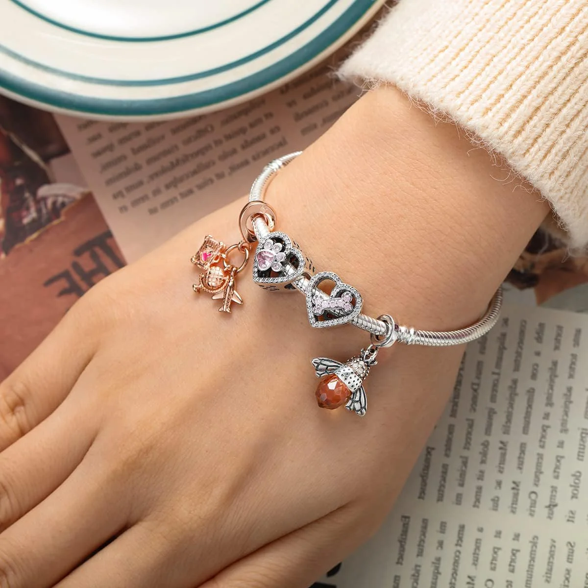 آویزهای نقره استرلینگ 925، دستبند و گردنبند، مهره های دخترانه گل، آویزهای آویزان جواهرات، مهره های جواهرات دخترانه، دستبند و گردنبند هدیه زنانه، لوازم جانبی کریستالی روزمره