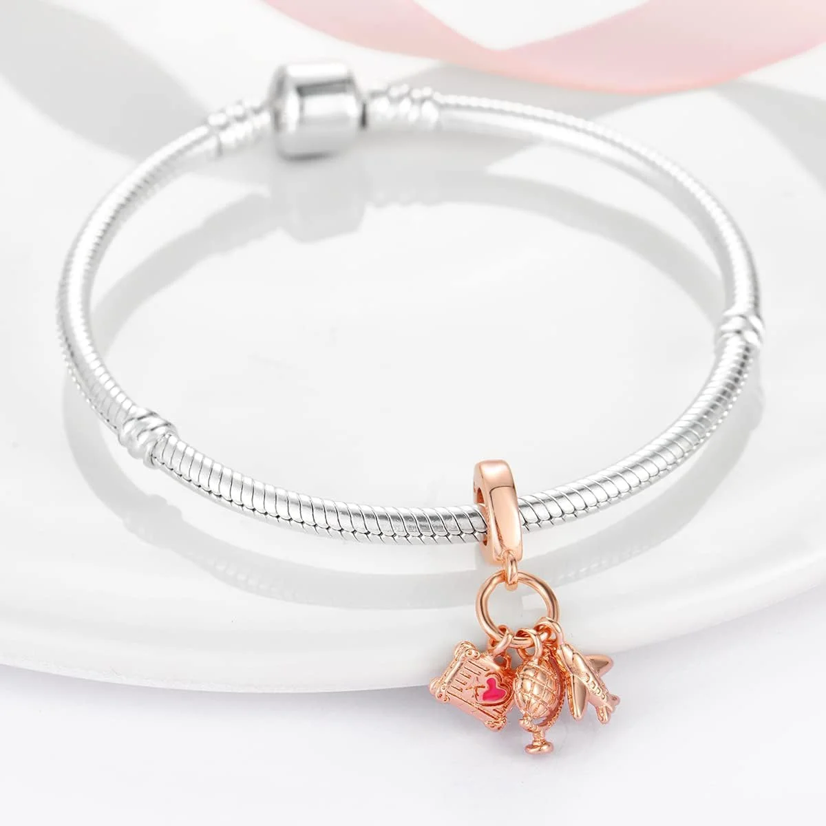 آویزهای نقره استرلینگ 925، دستبند و گردنبند، مهره های دخترانه گل، آویزهای آویزان جواهرات، مهره های جواهرات دخترانه، دستبند و گردنبند هدیه زنانه، لوازم جانبی کریستالی روزمره