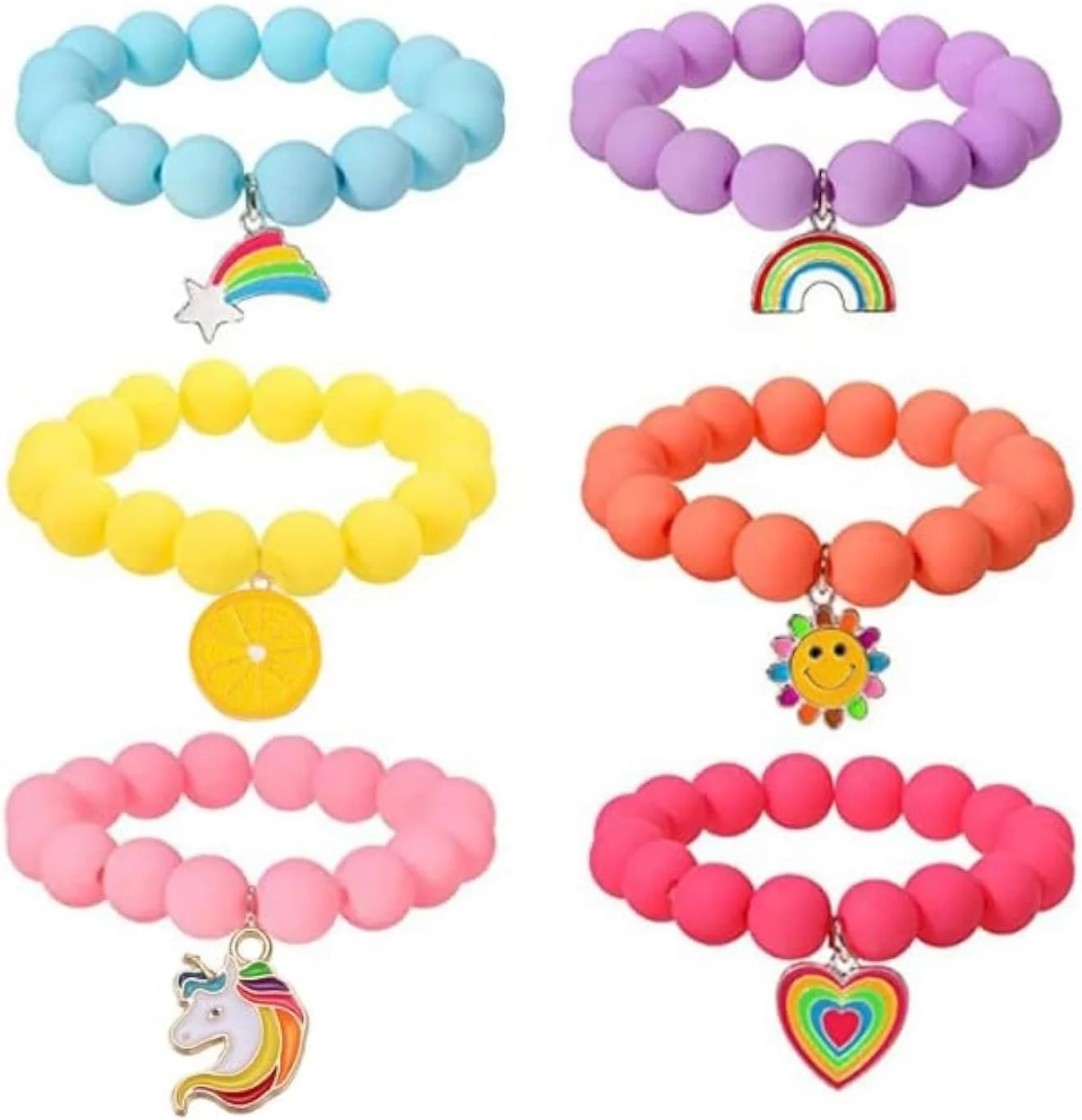 دستبند آویز مهره ای تک شاخ تریفی برای دختر بچه، 6 عددی، دستبند دوستی با آویزهای قلب، گل آفتابگردان، شهاب سنگ و هیولای رنگین کمانی، هدیه ای برای دوست خوب دستبند آویز مهره ای تک شاخ تریفی برای دختر بچه، 6 عددی، دستبند دوستی با آویزهای قلب، گل آفتابگردان، شهاب سنگ و هیولای رنگین کمانی، هدیه ای برای دوست خوب