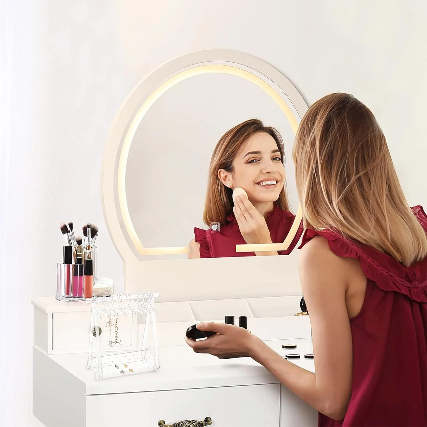 استند جواهرات TERRIFI، نگهدارنده گردنبند، استند نمایش جواهرات اکریلیک، سازمان دهنده آویز گردنبند و دستبند برای گوشواره، گردنبند، دستبند، ساعت و انگشتر