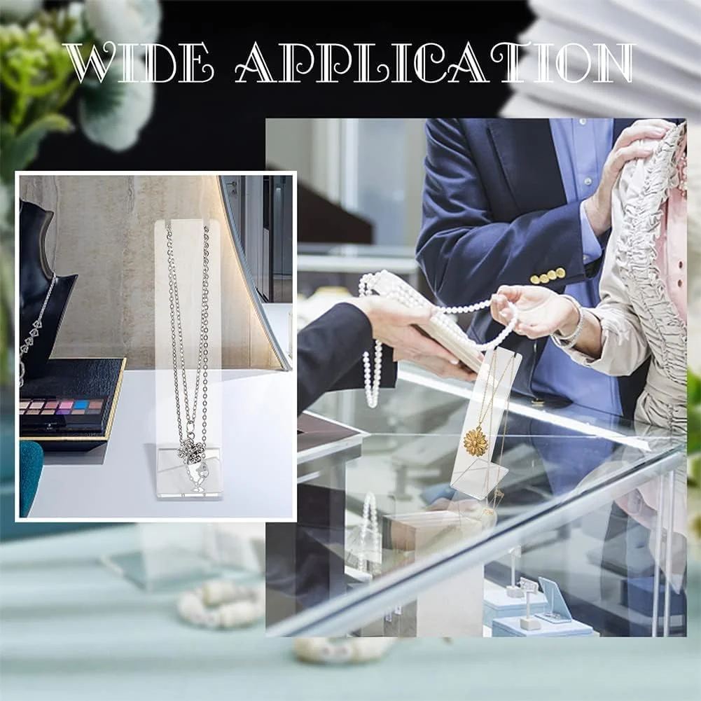 پایه نگهدارنده گردنبند اکریلیک L شکل، استند نمایش گوشواره با پشتی مورب، سازمان دهنده جواهرات برای گوشواره، گردنبند، زنجیر بلند، آویز، قفسه نگهداری جواهرات برای نمایش خرده فروشی (6 عدد، شفاف، ارتفاع 4.53 اینچ)