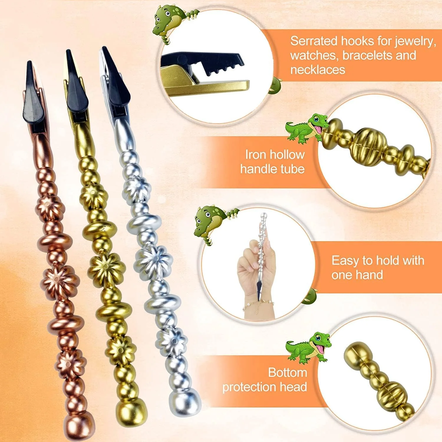 ابزار کمکی جواهرات، گیره های بست دستبند 4 عددی برای گردنبند، دستبند، ساعت و زیپ، گزینه های چند رنگ (طلایی، نقره ای، رزگلد)، جنس پلاستیک بادوام