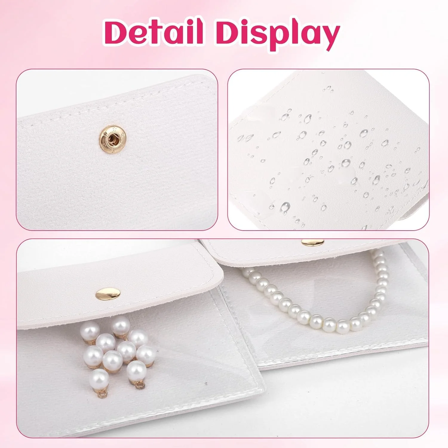 ست 6 عددی کیف جواهرات کوچک، کیسه هدیه مخملی و چرمی برای انگشتر، دستبند، گوشواره، گردنبند، سازمان دهنده مسافرتی، بسته بندی جواهرات لوکس، کیف های نگهداری کوچک