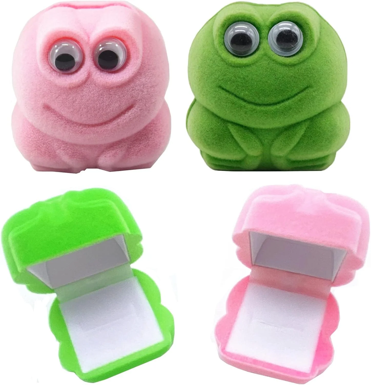 جعبه جواهرات قورباغه ای 4 عددی، جعبه انگشتر جواهرات حیوانی، جعبه جواهرات کوچک قابل حمل، مناسب برای انگشتر، گوشواره، گردنبند، دستبند، هدیه برای زنان و دختران جعبه جواهرات قورباغه ای 4 عددی، جعبه انگشتر جواهرات حیوانی، جعبه جواهرات کوچک قابل حمل، مناسب برای انگشتر، گوشواره، گردنبند، دستبند، هدیه برای زنان و دختران